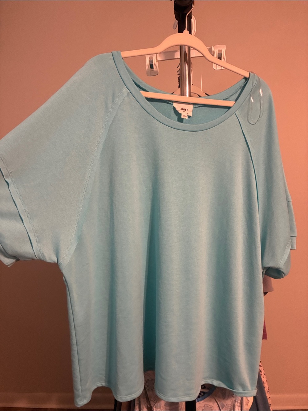 ANDREE BY UNIT Light Blue Oversized Short Sleeve Tee